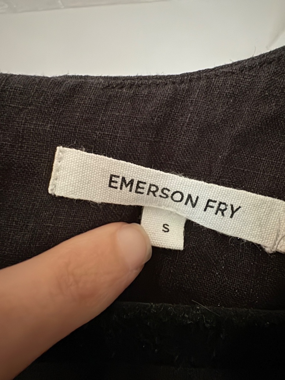 Emerson Fry A Line Mod Dress - Black Linen, Small - Picture 7 of 8